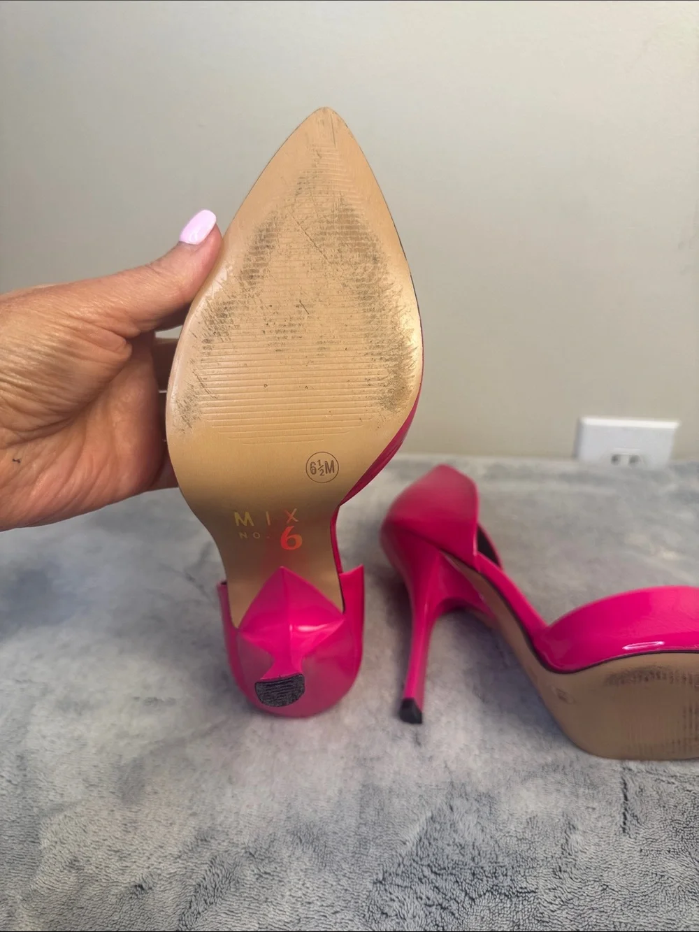 Mix No. 6 Dawnira Hot Pink Patent Leather Pumps - Size 6.5 - Picture 7 of 10